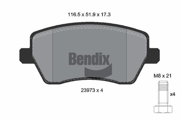Bendix USA BPD1003 Brake Pad Set, disc brake BPD1003