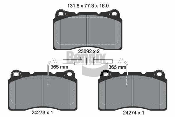 Bendix USA BPD2118 Brake Pad Set, disc brake BPD2118