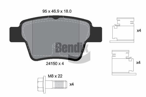 Bendix USA BPD1289 Brake Pad Set, disc brake BPD1289