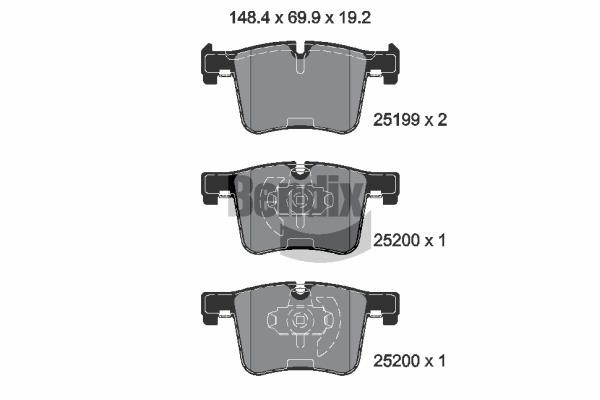 Bendix USA BPD1078 Brake Pad Set, disc brake BPD1078