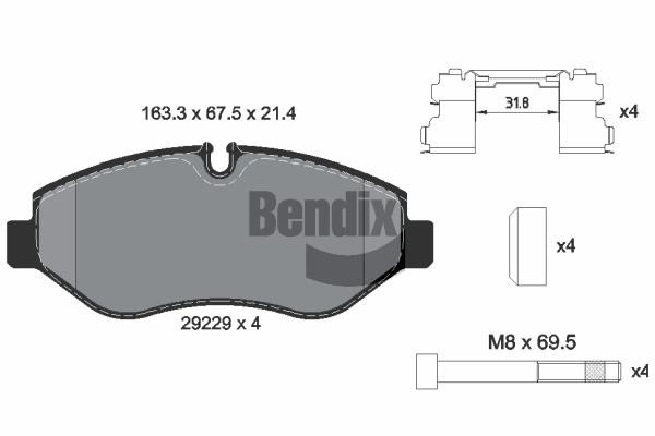 Bendix USA BPD1061 Brake Pad Set, disc brake BPD1061