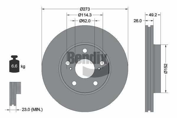Bendix USA BDS1282 Brake disc BDS1282 BDS1282 Bendix USA Brake disc