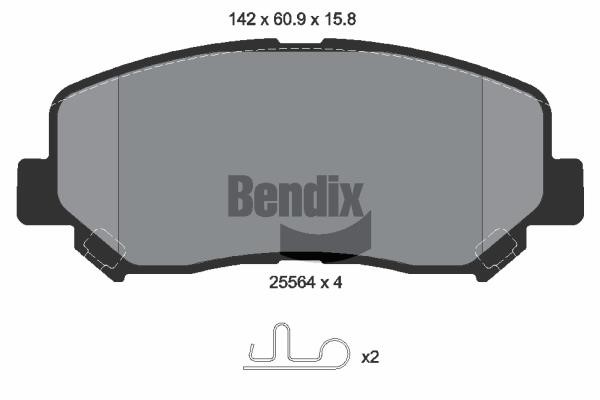 Bendix USA BPD1392 Brake Pad Set, disc brake BPD1392