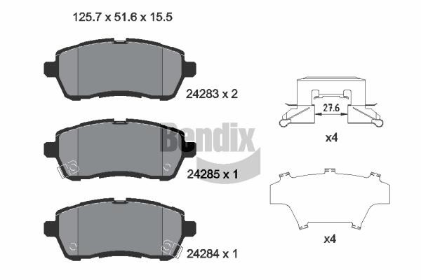 Bendix USA BPD1144 Brake Pad Set, disc brake BPD1144