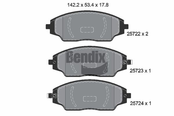 Bendix USA BPD2262 Brake Pad Set, disc brake BPD2262