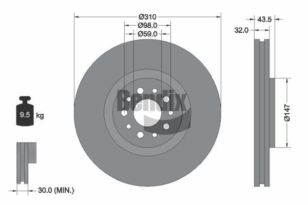 BDS1888 Bendix USA Brake disc
