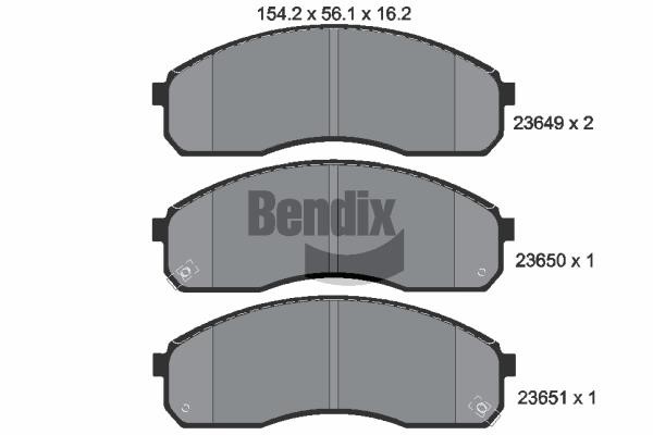 Bendix USA BPD2023 Brake Pad Set, disc brake BPD2023