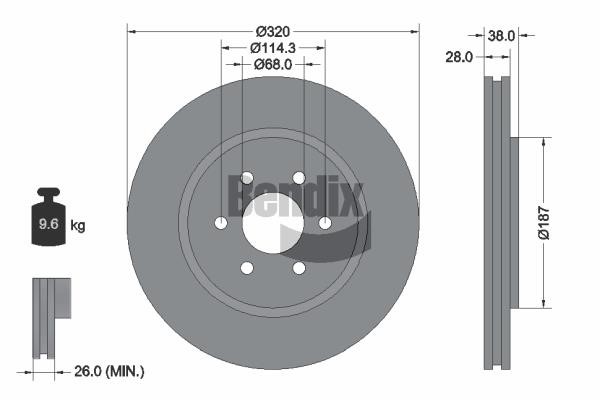 Bendix USA BDS1398HC Brake disc BDS1398HC BDS1398HC Bendix USA Brake disc