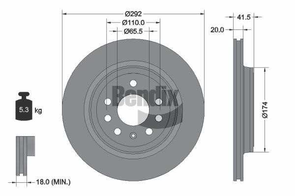 Bendix USA BDS1391 Brake disc BDS1391 BDS1391 Bendix USA Brake disc
