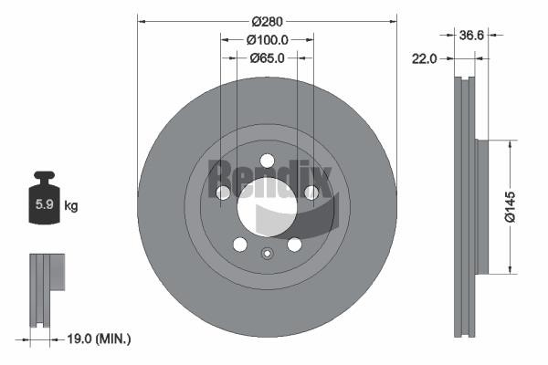 Bendix USA BDS1017HC Brake disc BDS1017HC BDS1017HC Bendix USA Brake disc