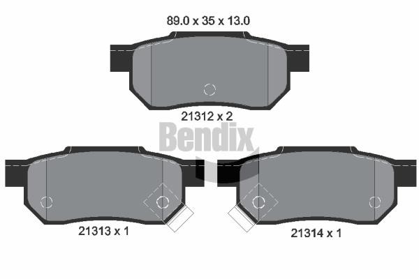 Bendix USA BPD1780 Brake Pad Set, disc brake BPD1780
