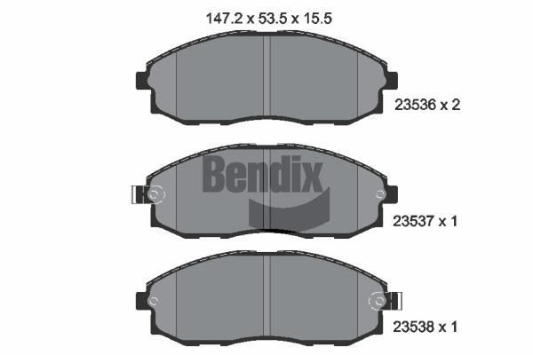 Bendix USA BPD2005 Brake Pad Set, disc brake BPD2005