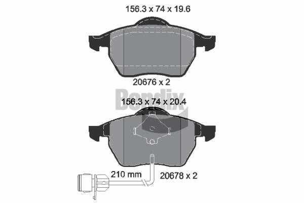 Brake pad kit Audi 100: BPD1720 Bendix USA Brake pad set