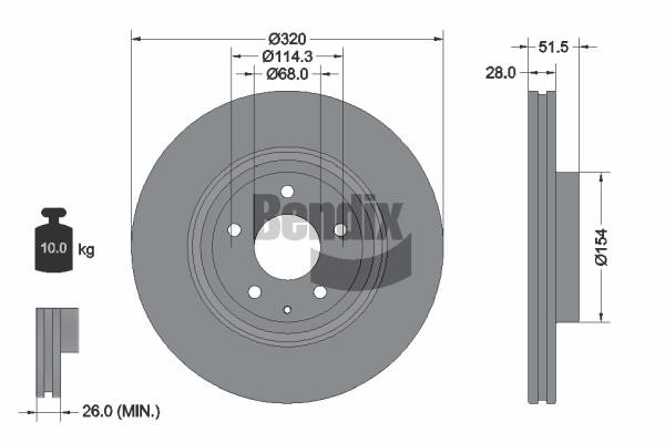 Bendix USA BDS2204 Brake disc BDS2204 BDS2204 Bendix USA Brake disc