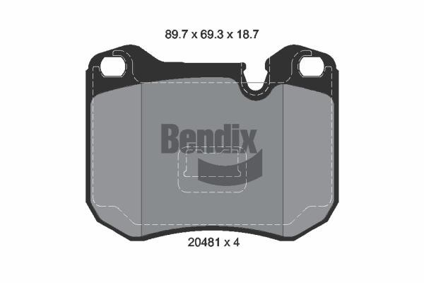 Bendix USA BPD1708 Brake Pad Set, disc brake BPD1708