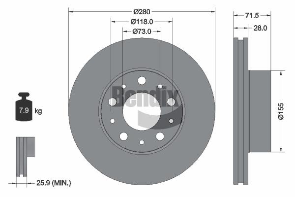 Bendix USA BDS1047 Brake disc BDS1047 BDS1047 Bendix USA Brake disc