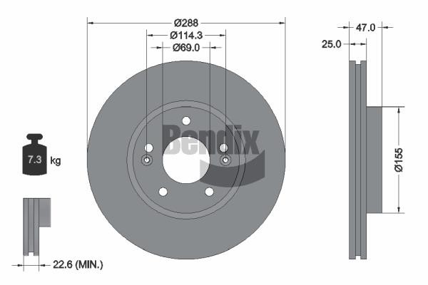 Bendix USA BDS1542 Brake disc BDS1542 BDS1542 Bendix USA Brake disc