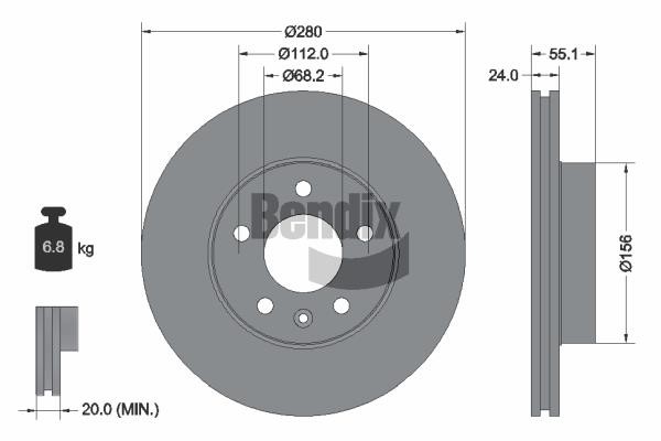 BDS1309HC Bendix USA Brake disc