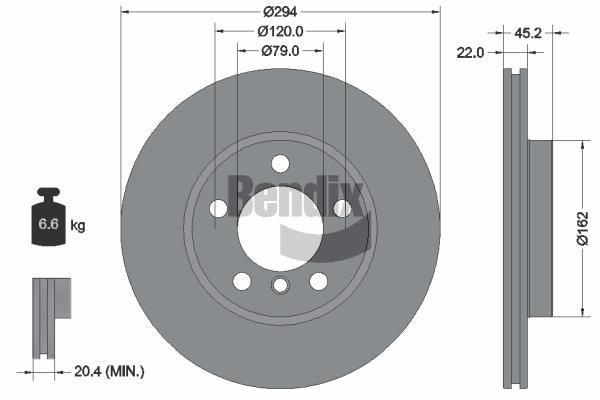BDS1274HC Bendix USA Brake disc