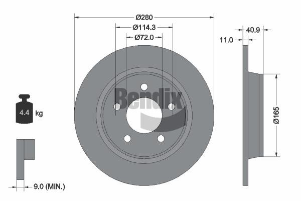 Bendix USA BDS1738 Brake disc BDS1738 BDS1738 Bendix USA Brake disc