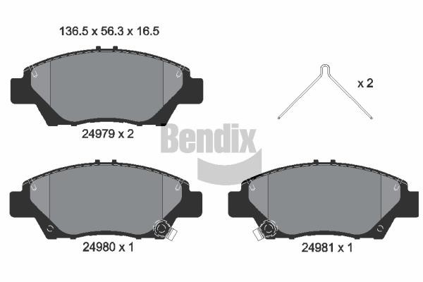 Bendix USA BPD1326 Brake Pad Set, disc brake BPD1326
