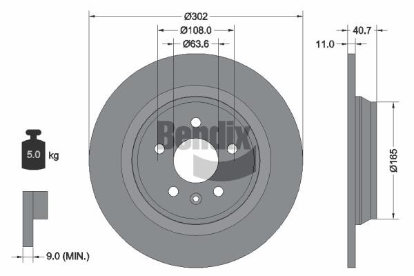 Bendix USA BDS1222 Brake disc BDS1222 BDS1222 Bendix USA Brake disc