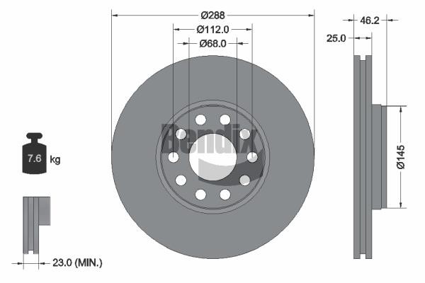 Bendix USA BDS1197HC Brake disc BDS1197HC BDS1197HC Bendix USA Brake disc