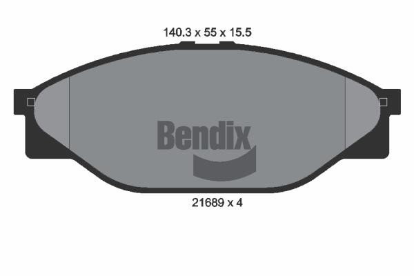Bendix USA BPD1833 Brake Pad Set, disc brake BPD1833