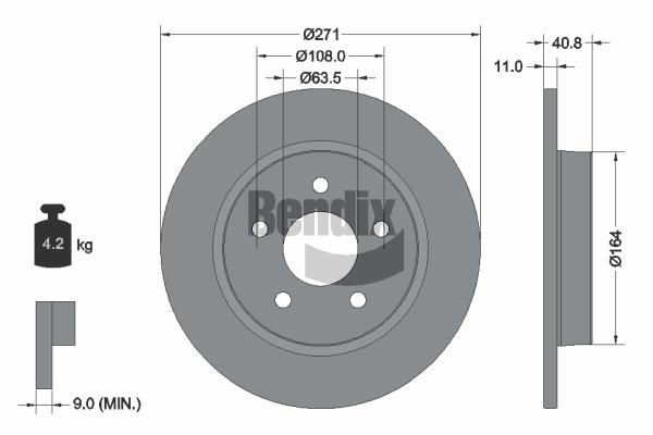 BDS1292 Bendix USA Brake disc