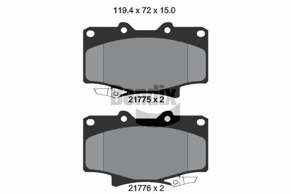 Bendix USA BPD1844 Brake Pad Set, disc brake BPD1844