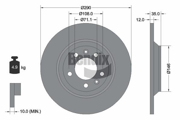 Bendix USA BDS1059 Brake disc BDS1059 BDS1059 Bendix USA Brake disc