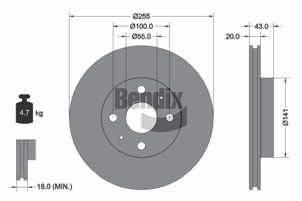 Bendix USA BDS1326 Brake disc BDS1326 BDS1326 Bendix USA Brake disc