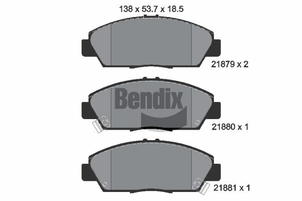 Bendix USA BPD1857 Brake Pad Set, disc brake BPD1857