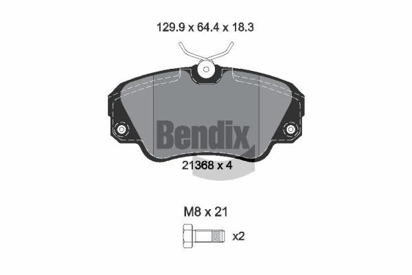 Bendix USA BPD1784 Brake Pad Set, disc brake BPD1784