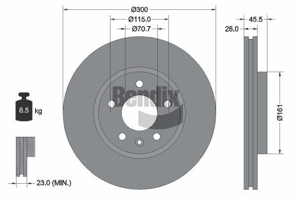 Bendix USA BDS1079HC Brake disc BDS1079HC