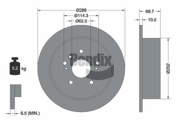 Bendix USA BDS1807 Brake disc BDS1807 BDS1807 Bendix USA Brake disc