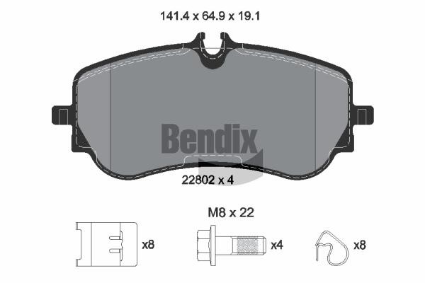 Bendix USA BPD1630 Brake Pad Set, disc brake BPD1630