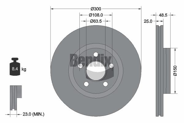 BDS2256 Bendix USA Brake disc