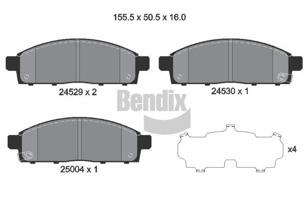 Bendix USA BPD1265 Brake Pad Set, disc brake BPD1265