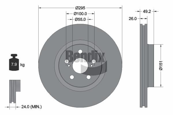Bendix USA BDS1179 Brake disc BDS1179