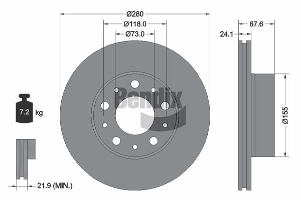 Bendix USA BDS1032 Brake disc BDS1032 BDS1032 Bendix USA Brake disc