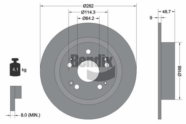 Bendix USA BDS1838 Brake disc BDS1838 BDS1838 Bendix USA Brake disc