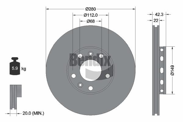 Bendix USA BDS1930 Brake disc BDS1930 BDS1930 Bendix USA Brake disc