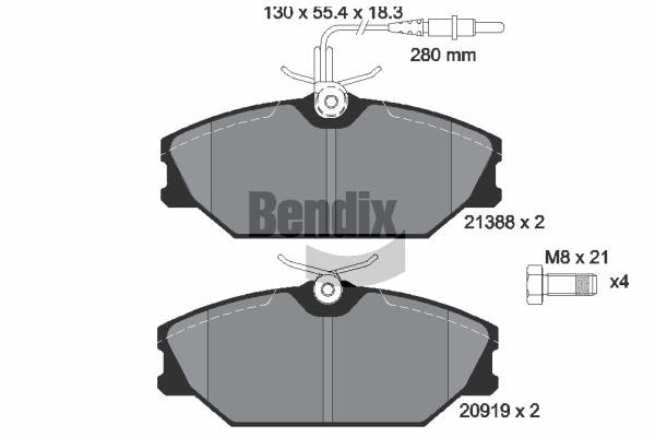 Bendix USA BPD1519 Brake Pad Set, disc brake BPD1519