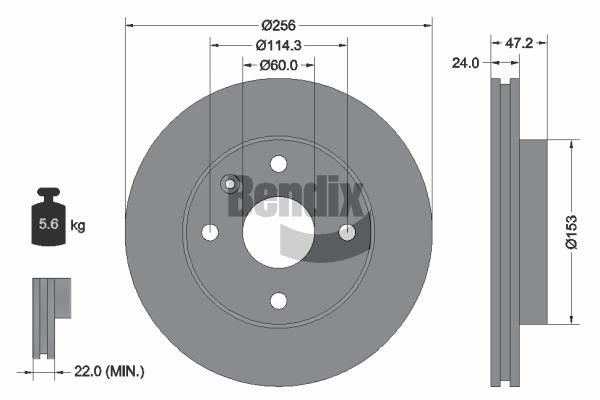 BDS1718 Bendix USA Brake disc