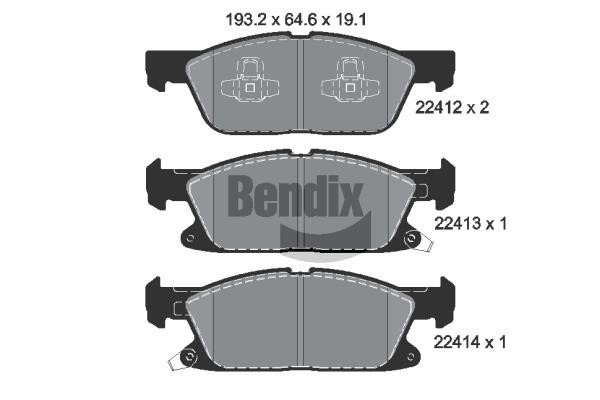 Bendix USA BPD1411 Brake Pad Set, disc brake BPD1411