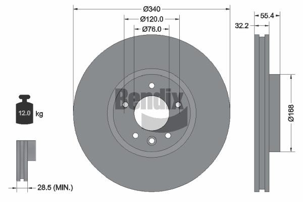 Bendix USA BDS1361HC Brake disc BDS1361HC BDS1361HC Bendix USA Brake disc
