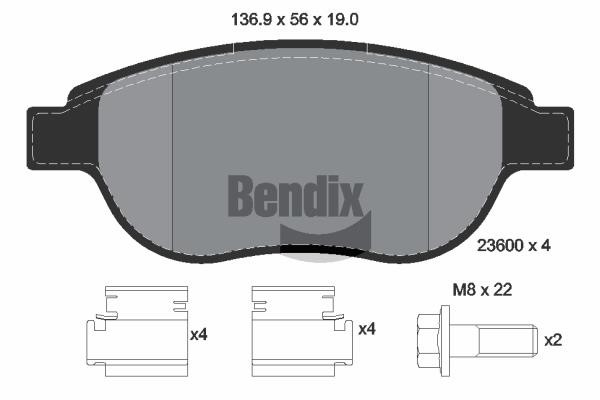 Bendix USA BPD1043 Brake Pad Set, disc brake BPD1043