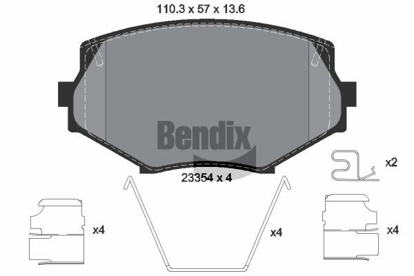Bendix USA BPD1963 Brake Pad Set, disc brake BPD1963