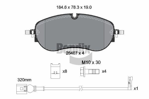 Bendix USA BPD1668 Brake Pad Set, disc brake BPD1668